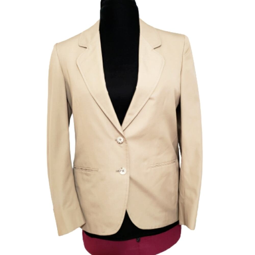 Vintage Corbin Ltd Khaki Satin Lined Career Blazer Size‎ 10 Corpocore Minimal